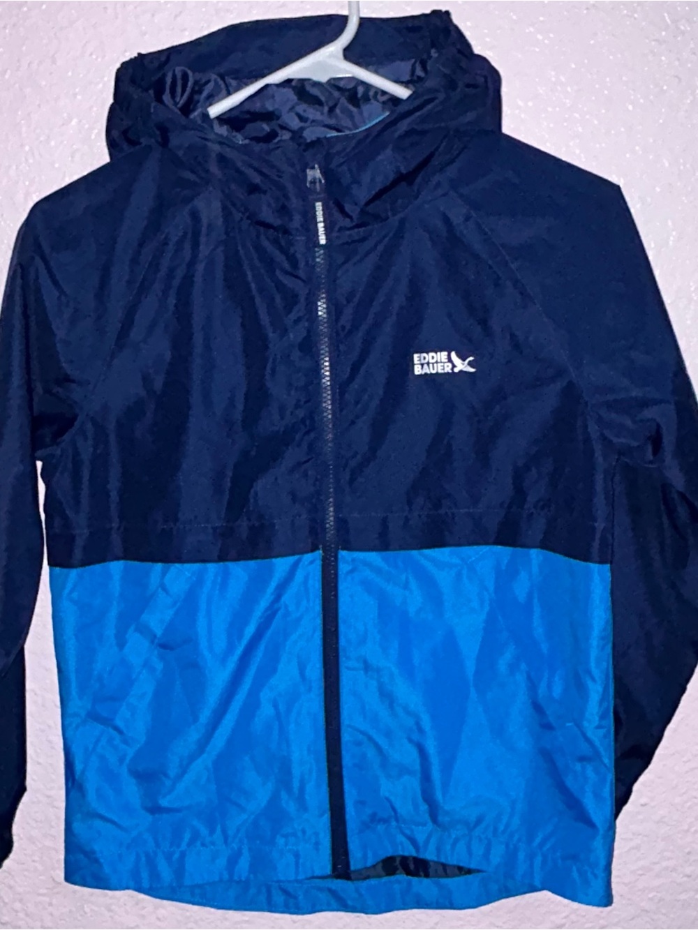 Eddie Bauer Navy and Bright Blue Kids Windbreaker Jacket